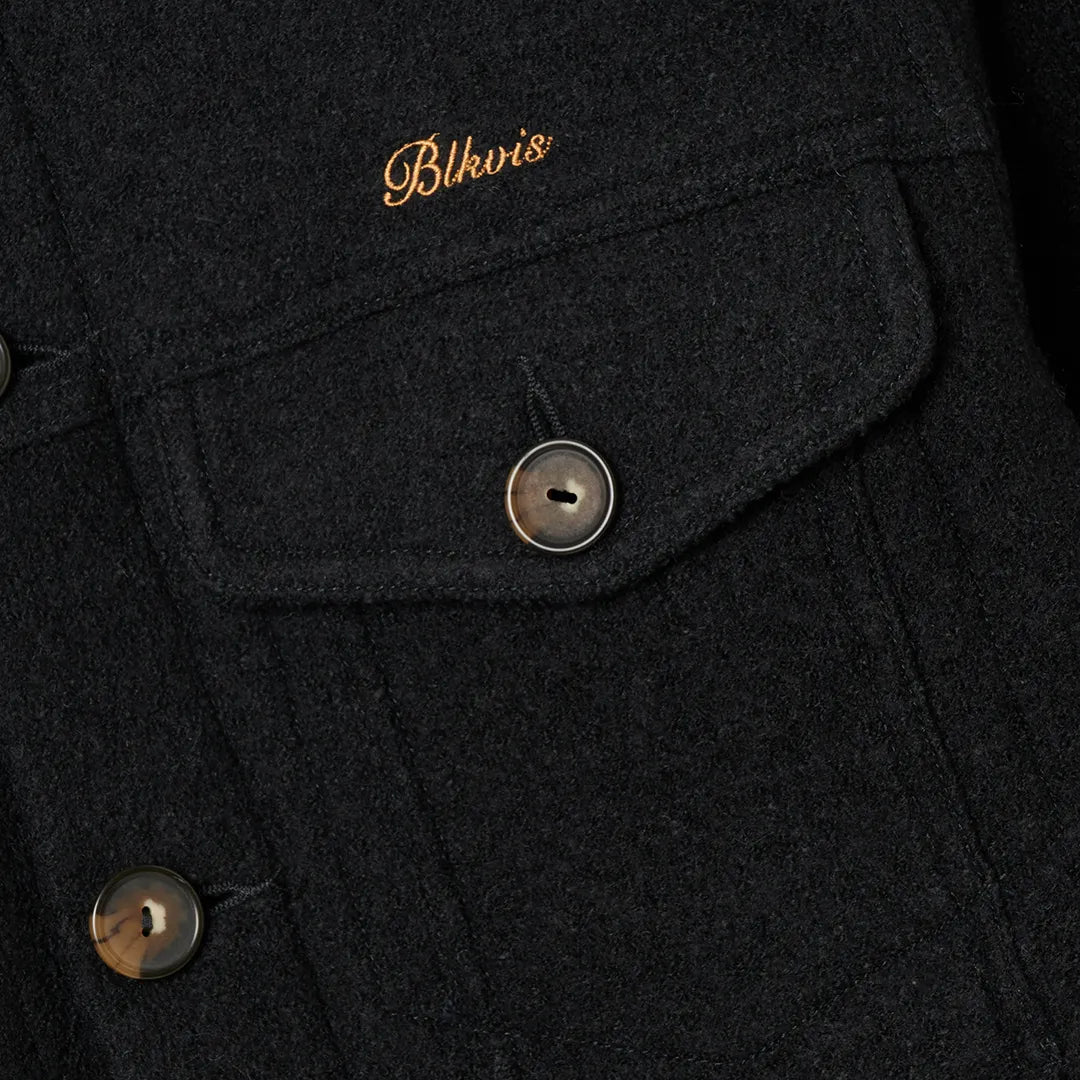 SCRIPT WOOL JACKET - BLACK