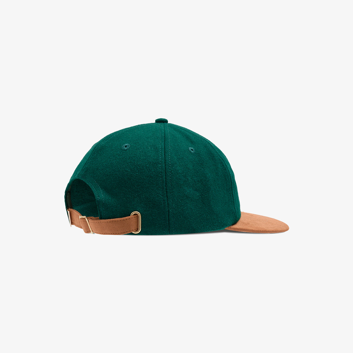 SUEDE LEATHER STRAPBACK CAP - HUNTER GREEN