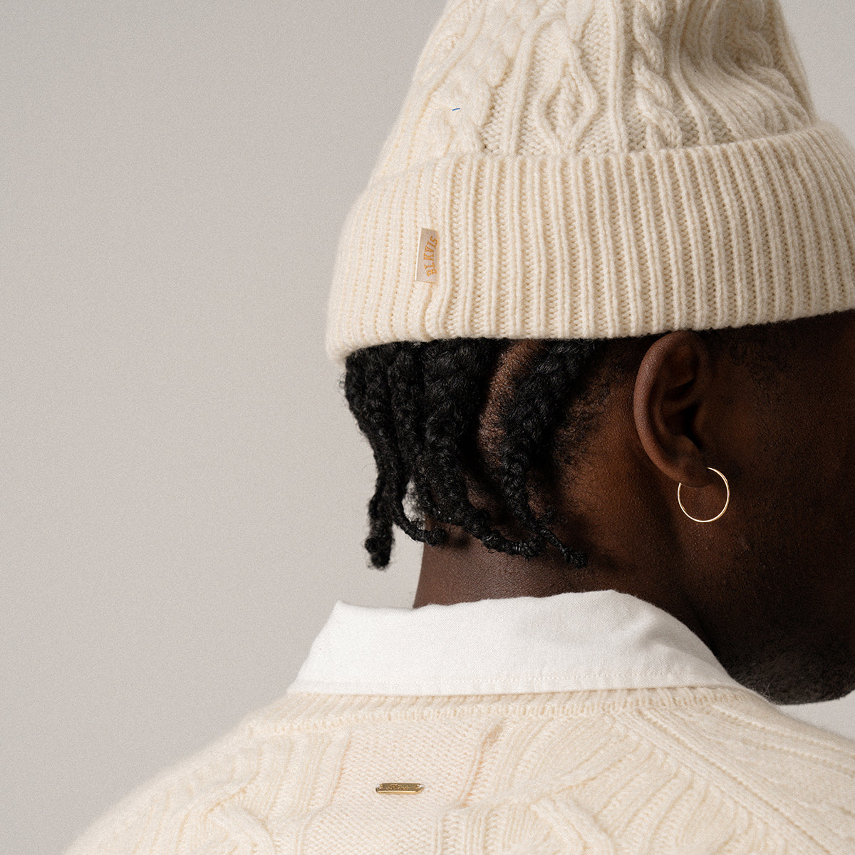 BLKVIS CABLE KNITTED BEANIE - ANTIQUE WHITE