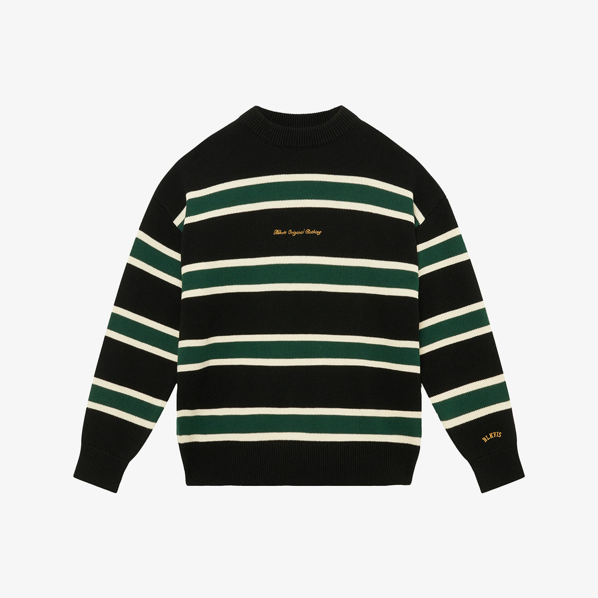 BLKVIS STRIPED KNITTED SWEATER - BLACK