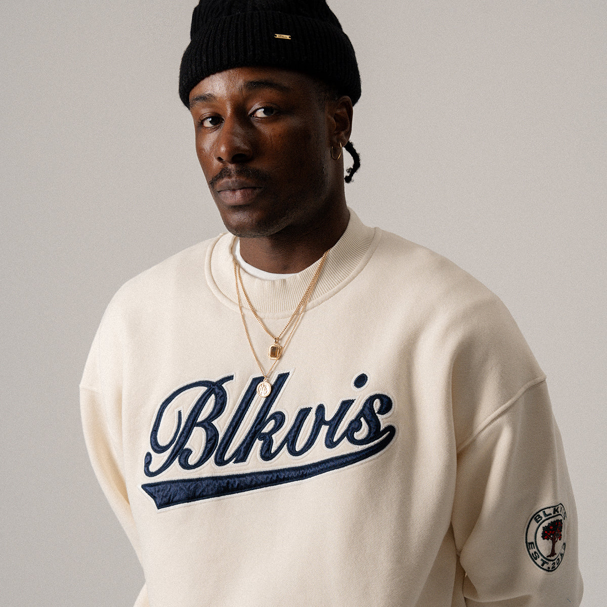 BLKVIS CREWNECK - ANTIQUE WHITE