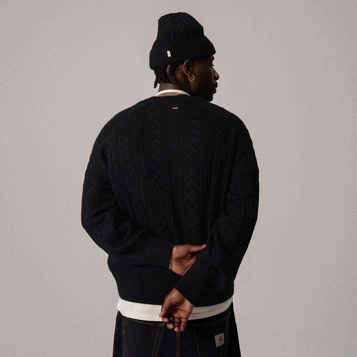 BLKVIS CABLE KNITTED SWEATER - BLACK