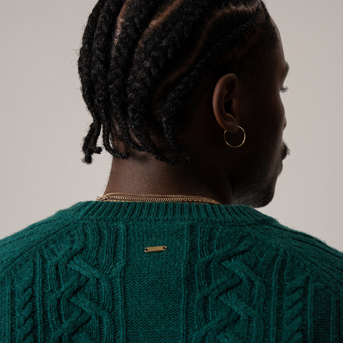 BLKVIS CABLE KNITTED SWEATER - HUNTER GREEN