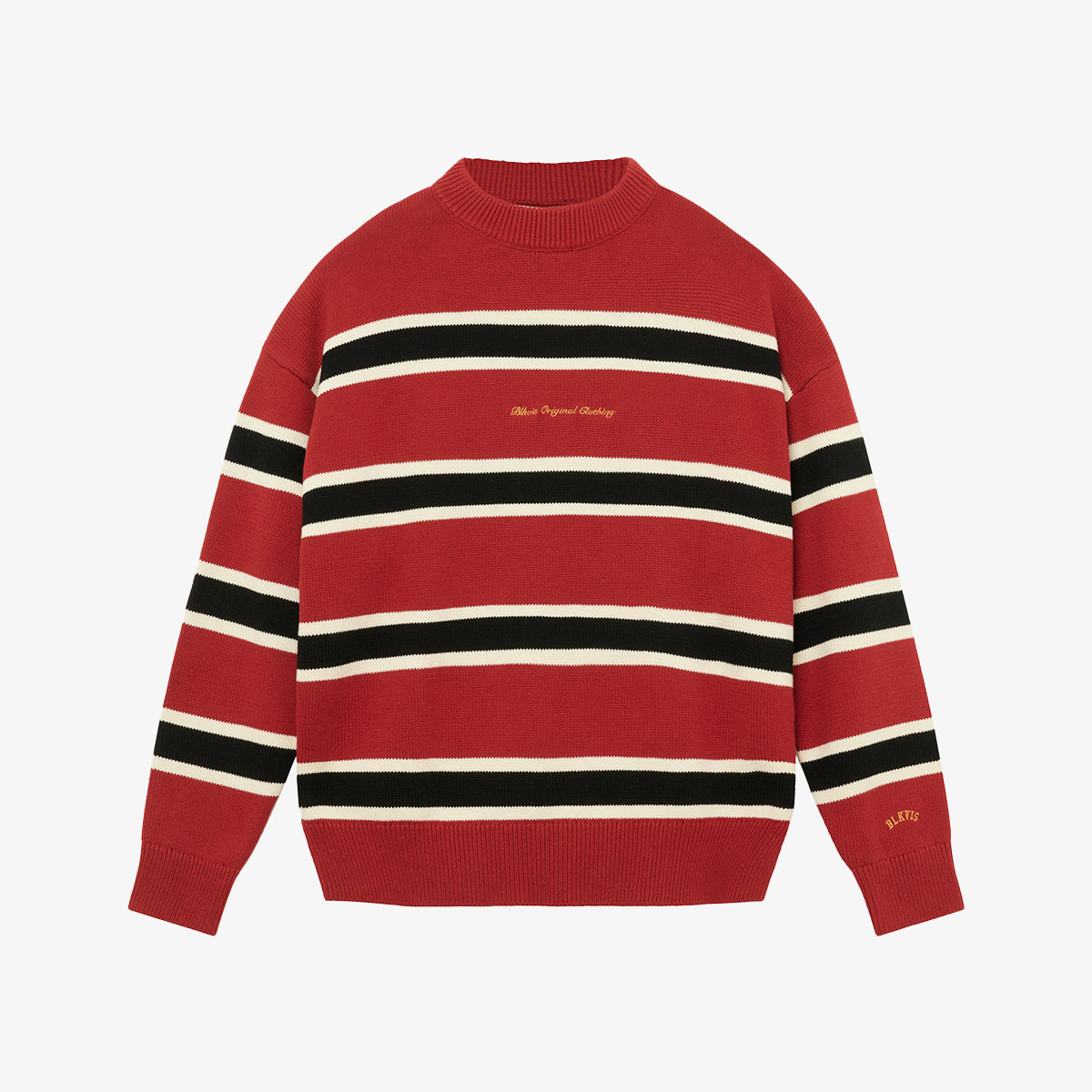 BLKVIS STRIPED KNITTED SWEATER - MERLOT