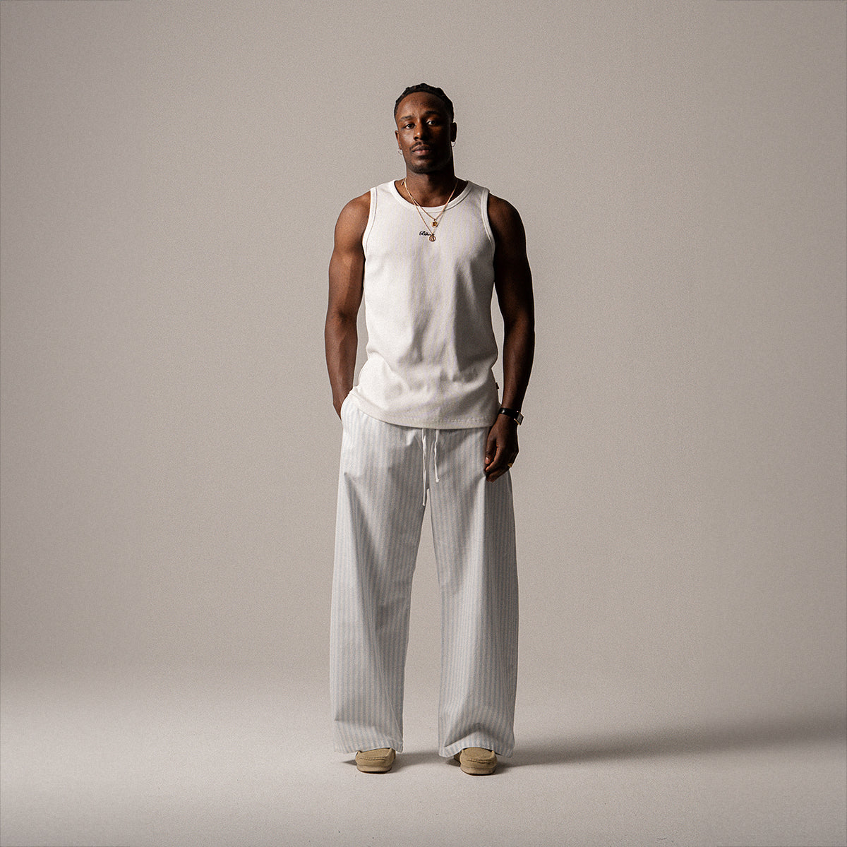 BLKVIS STRIPED WIDELEG TROUSER - SKYWAY