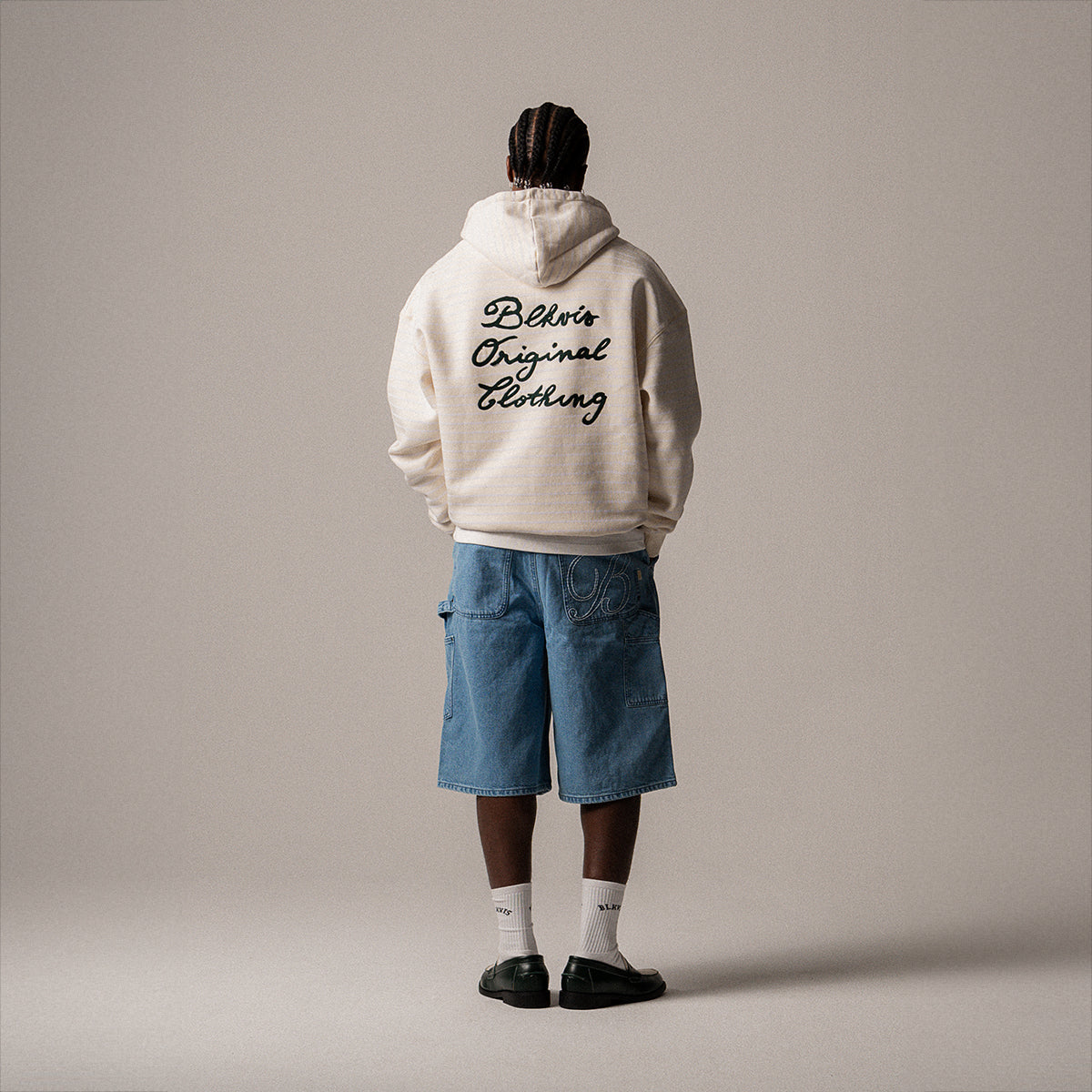 BLKVIS VASO STRIPED ZIP HOODY - ANTIQUE WHITE