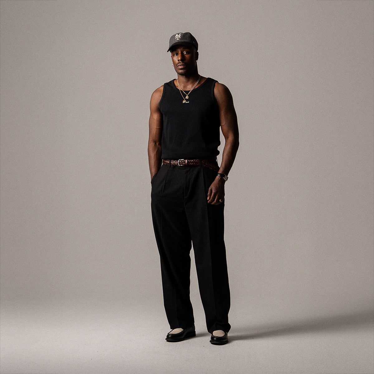 SCRIPT TANK TOP - BLACK