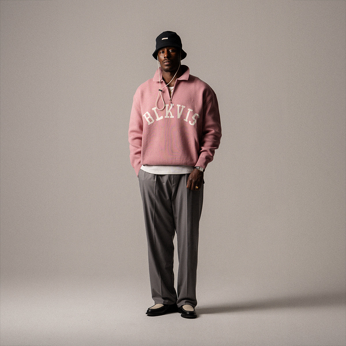 BLKVIS LOGO KNIT POLO SWEATER - LILAS