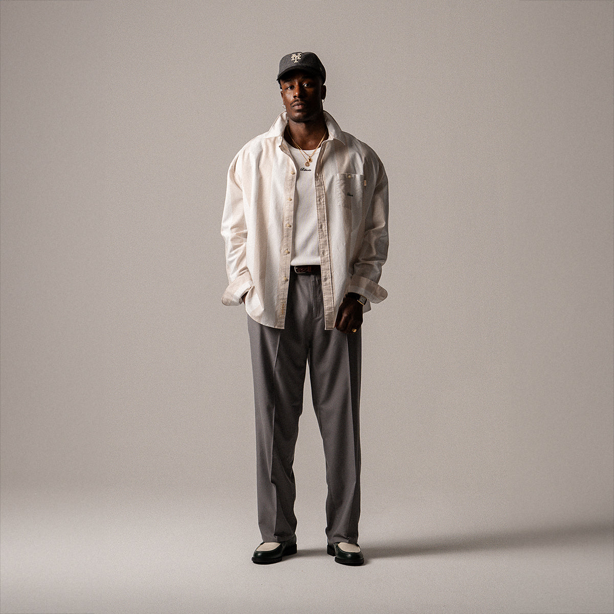 BLKVIS SCRIPT SHIRT - ANTIQUE WHITE