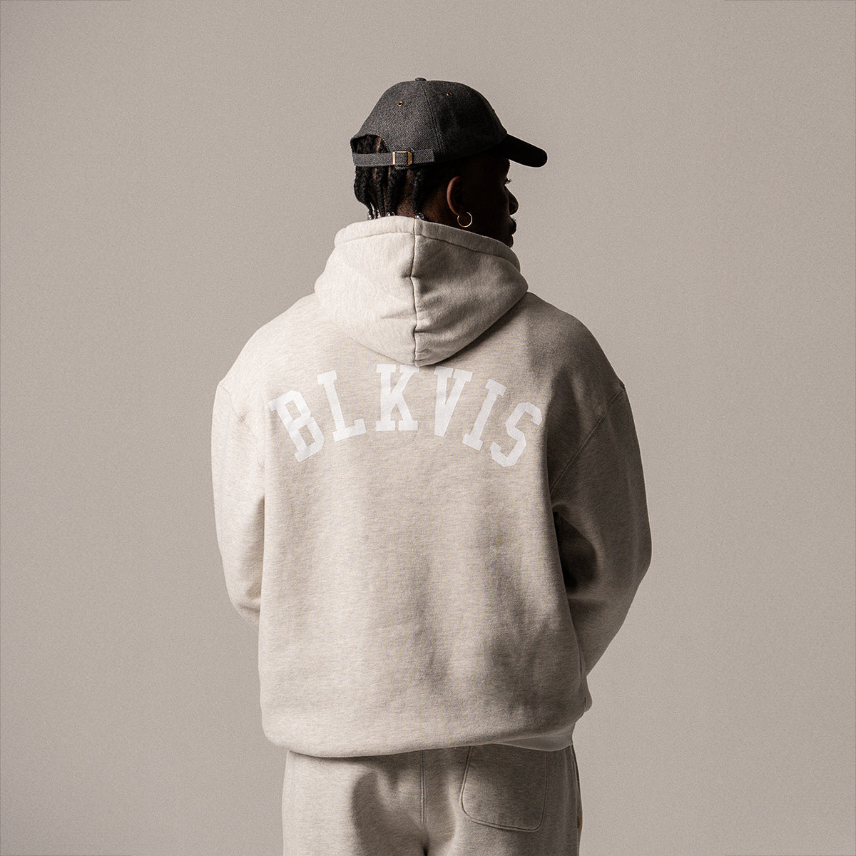 BLKVIS LOGO HOODY - LIGHT GREY HEATHER