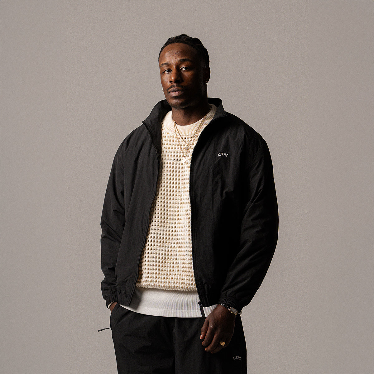BLKVIS LOGO TRACK JACKET - BLACK