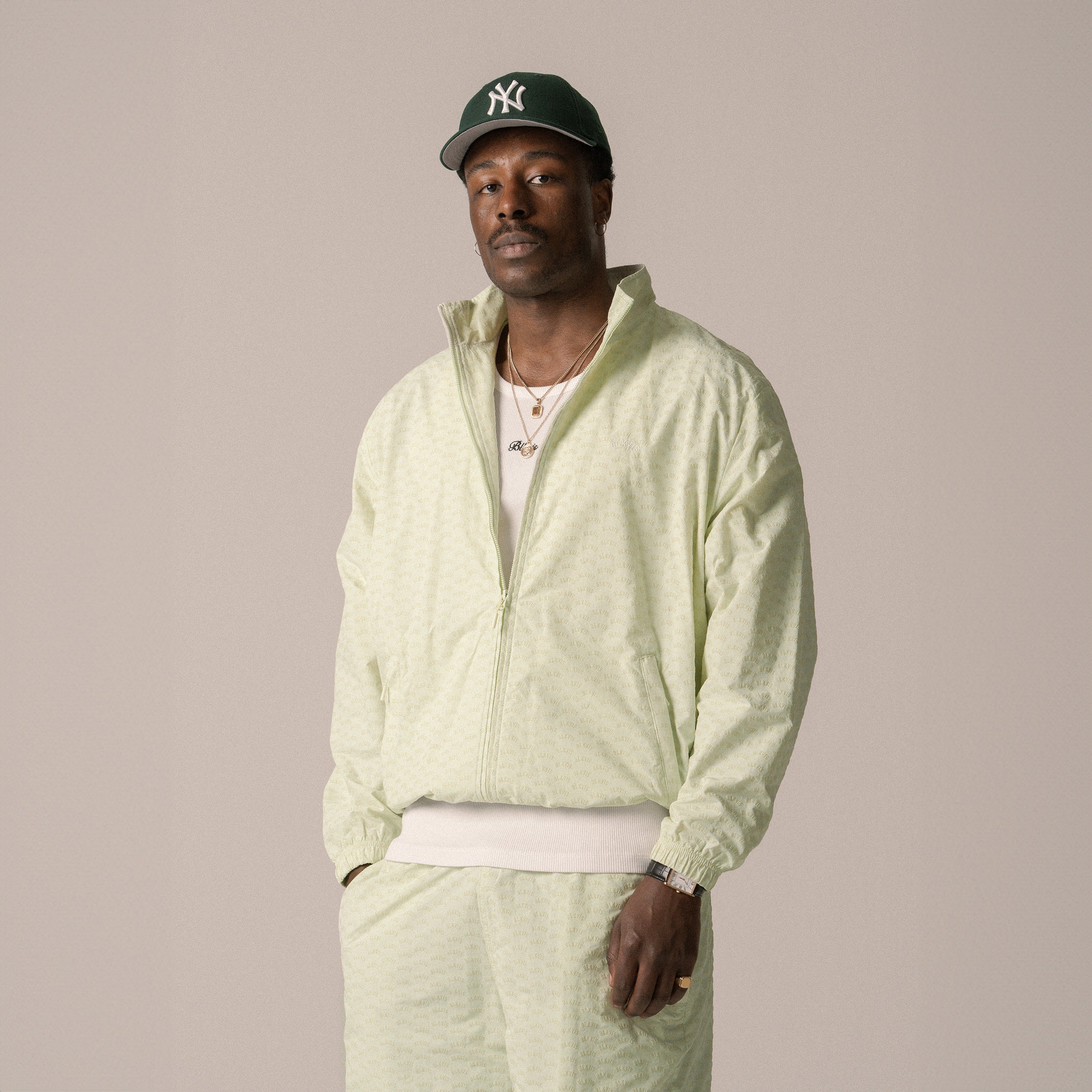 BLKVIS ALLOVER TRACK JACKET - MEADOW MIST