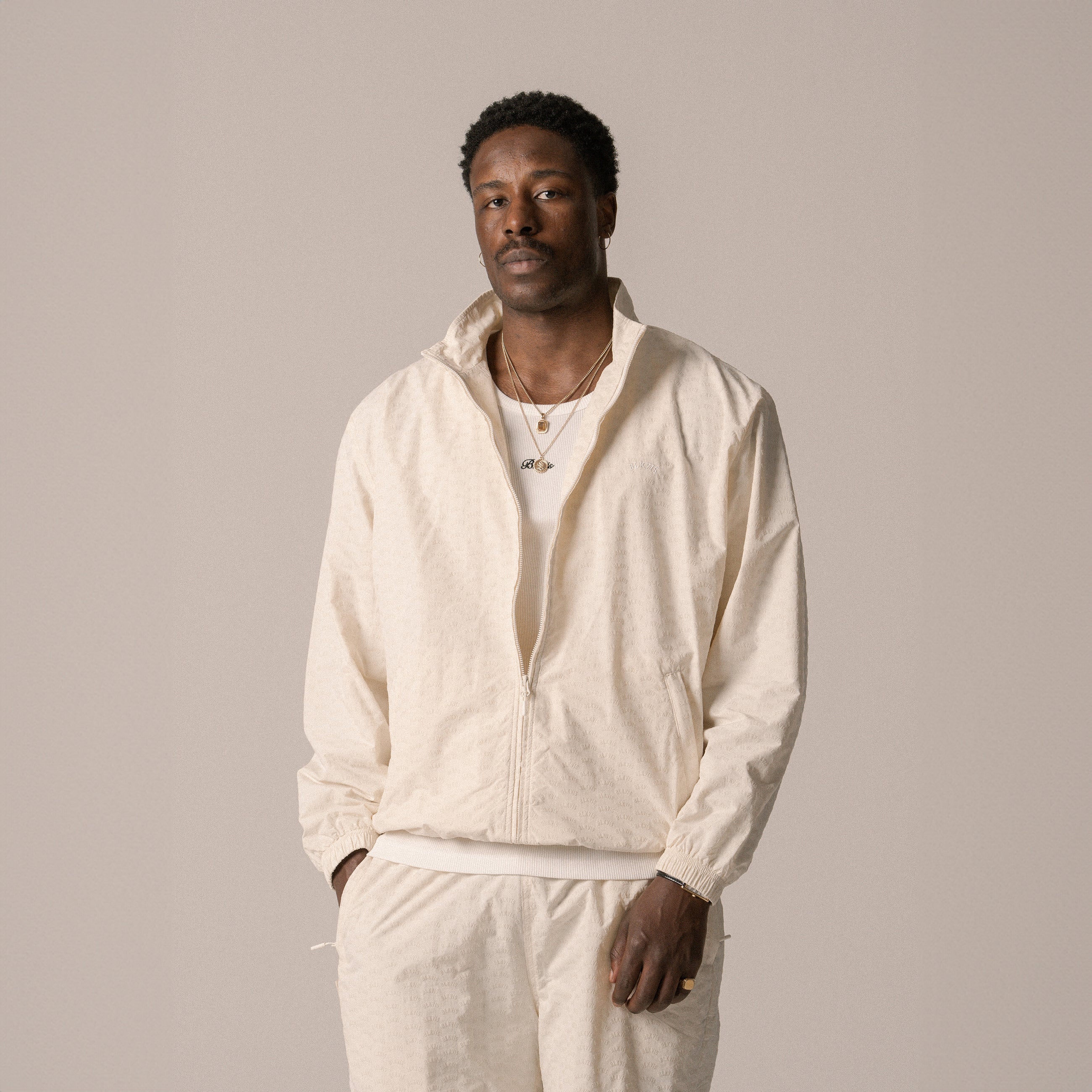 BLKVIS ALLOVER TRACK JACKET - ANTIQUE WHITE