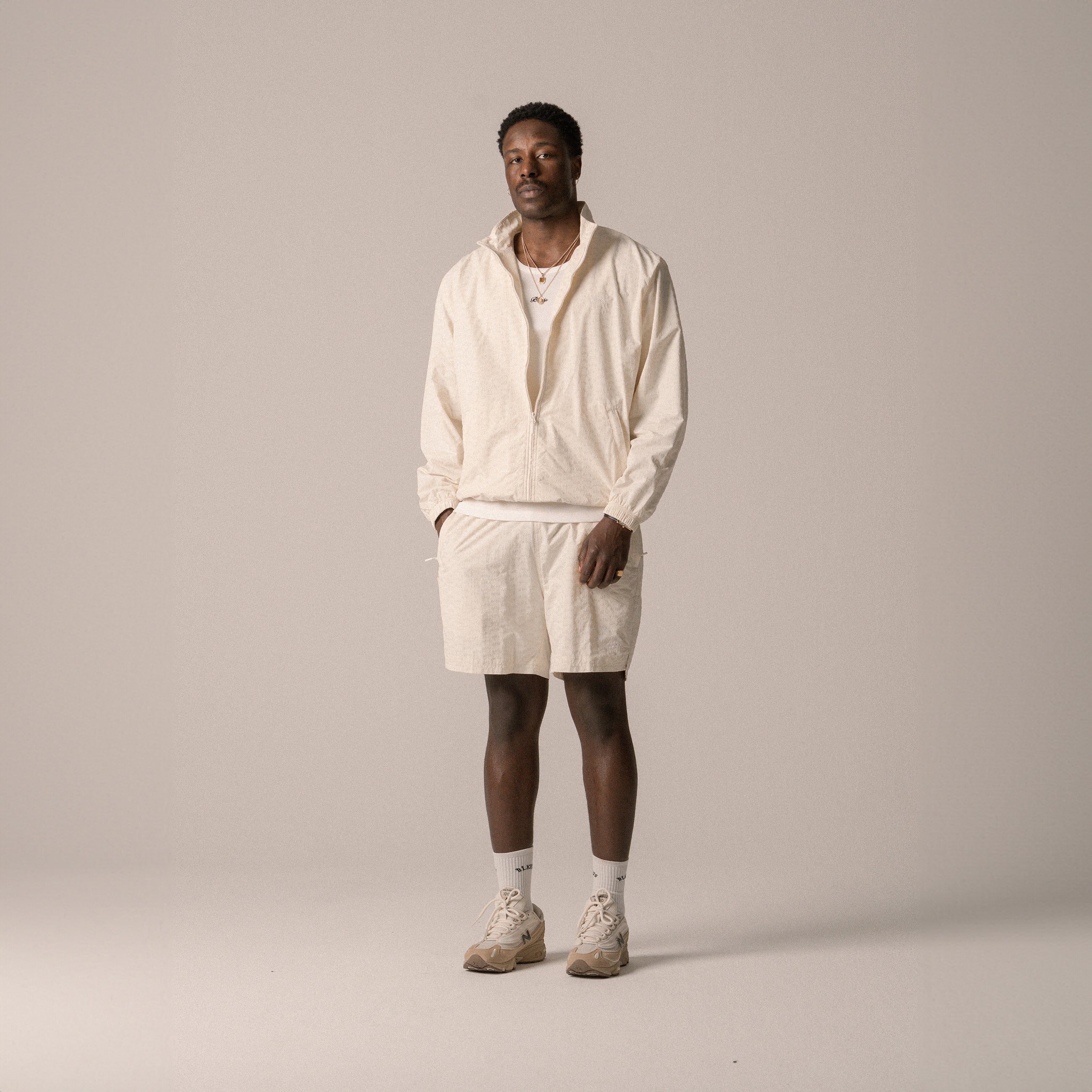 BLKVIS ALLOVER TRACK JACKET - ANTIQUE WHITE