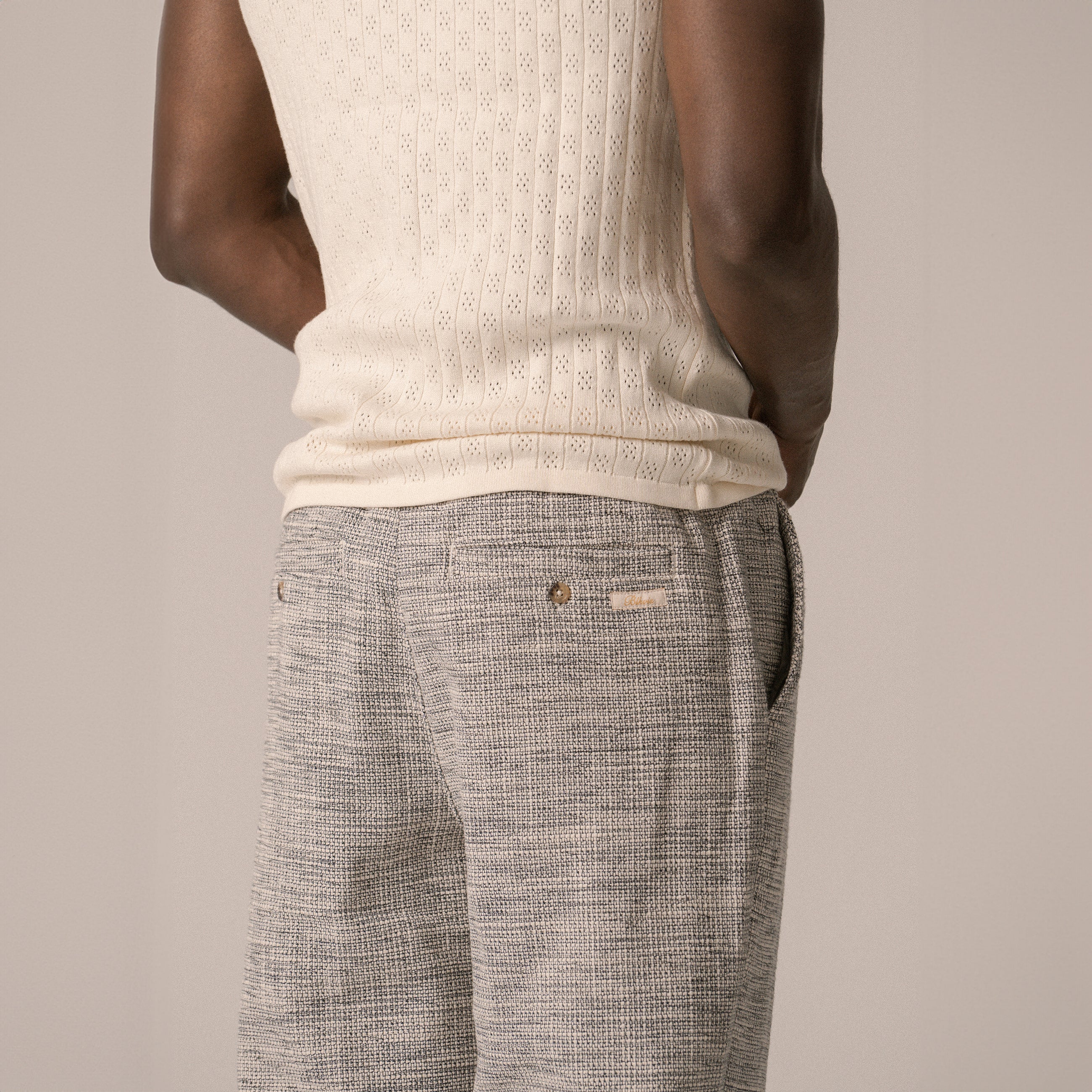 BLKVIS BOUCLE PANTS - ANTIQUE WHITE