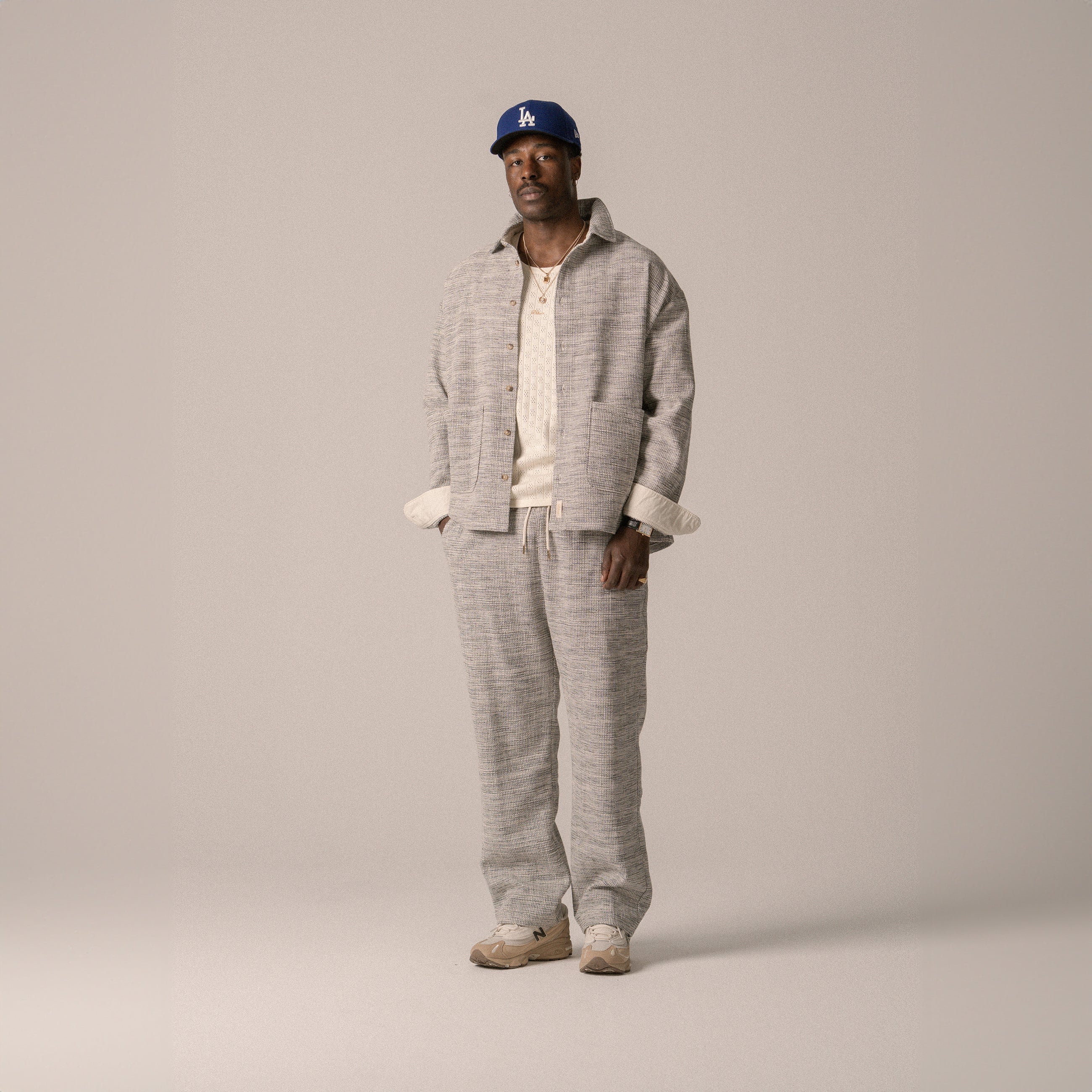 BLKVIS BOUCLE PANTS - ANTIQUE WHITE