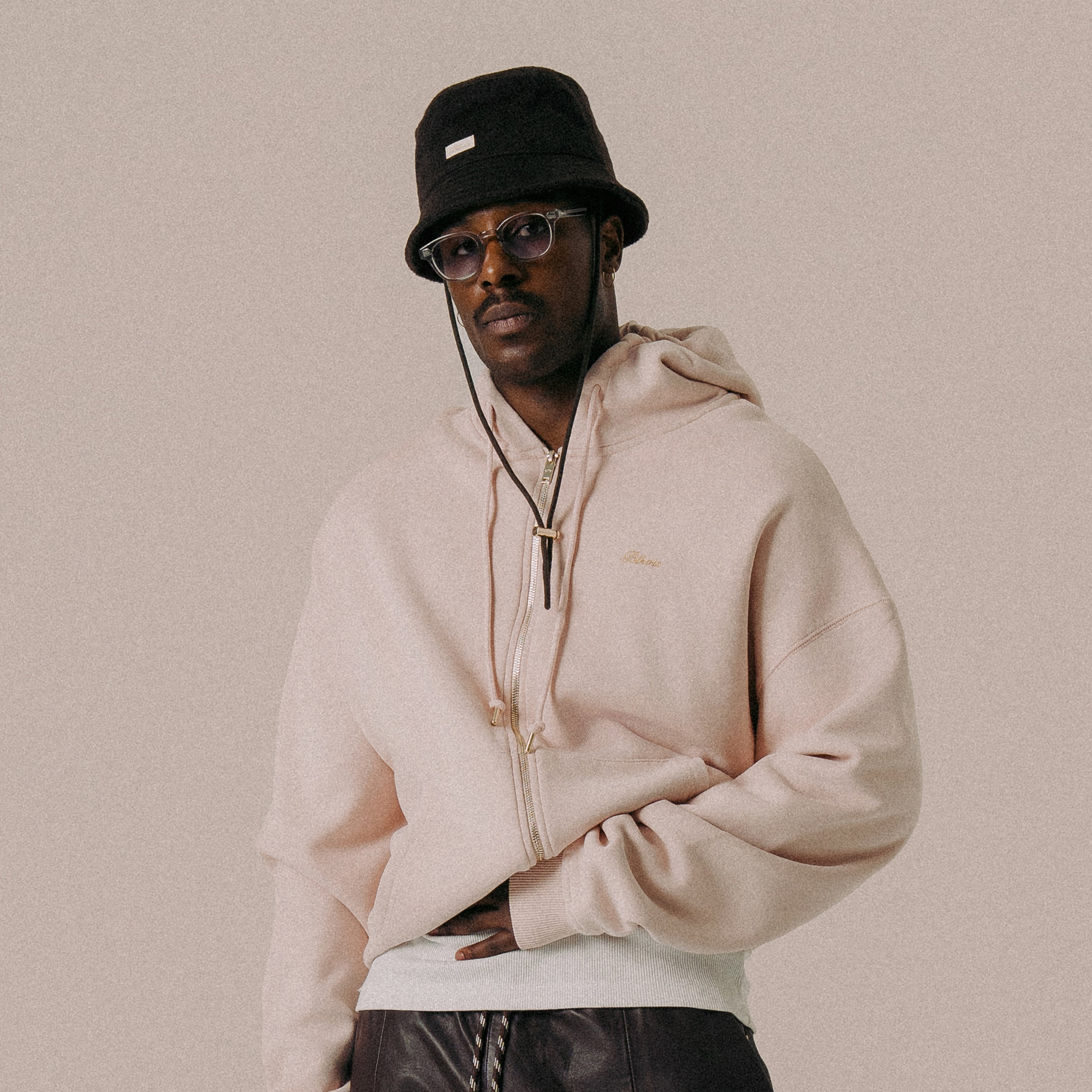 BLKVIS SCRIPT ZIP-HOODY - SEPIA ROSE
