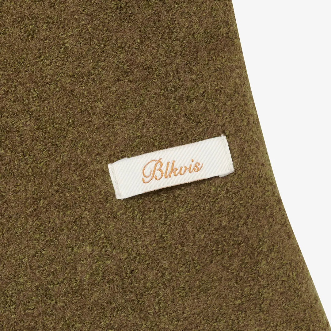 SCRIPT WOOL COAT - MILITARY OLIVE